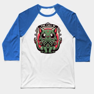 Cthulhu Cat - Mysterious Mythical Feline Baseball T-Shirt